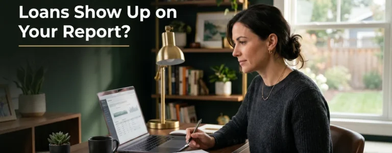 Do no credit check loans show up on a credit report, a person reviewing a credit report on a laptop